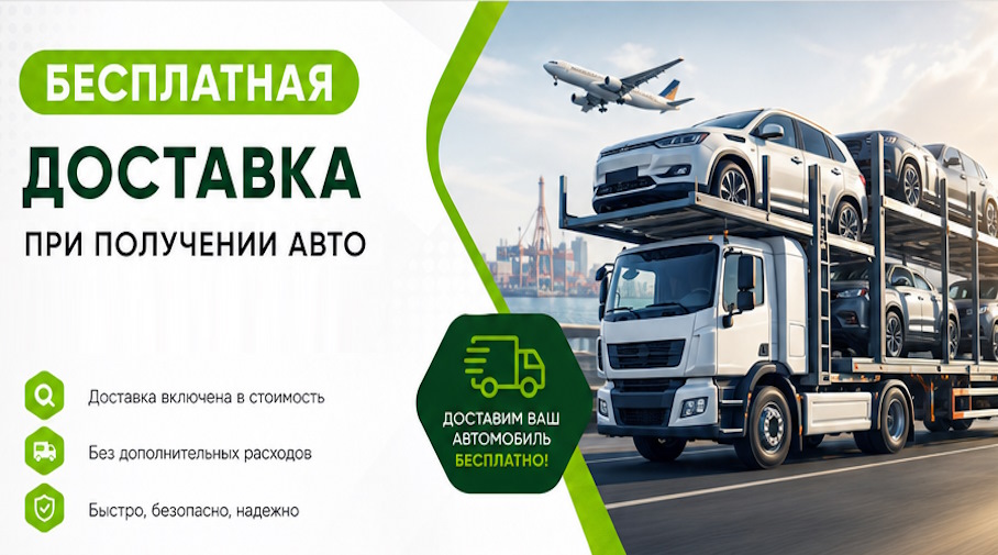 Акция! Бесплатная доставка по Дивногорске при получении авто